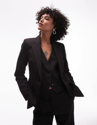 Mango Suit Blazer In Black