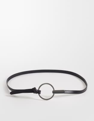 Mango Super Slim Belt In Black