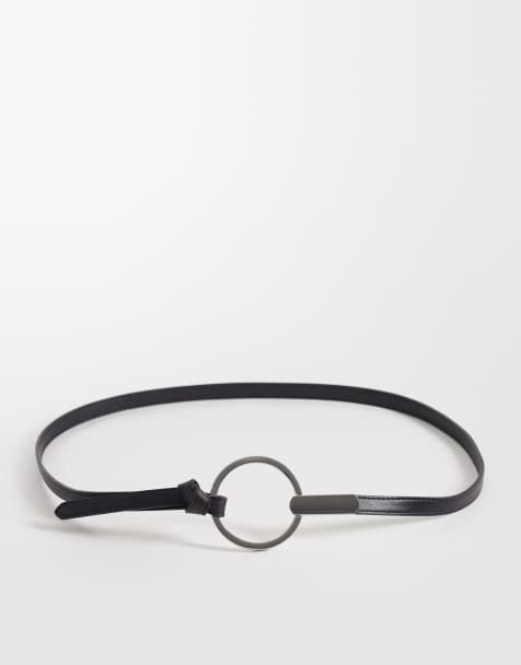 Mango super slim belt in black - view 1