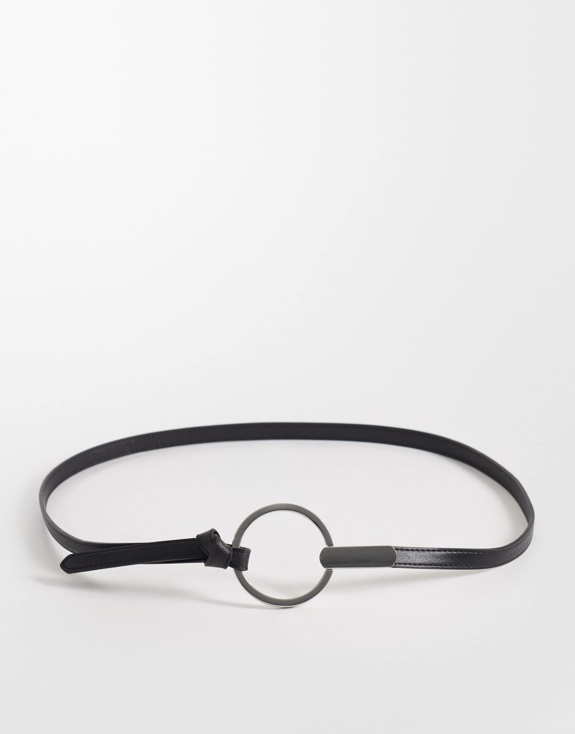mango super slim belt in black