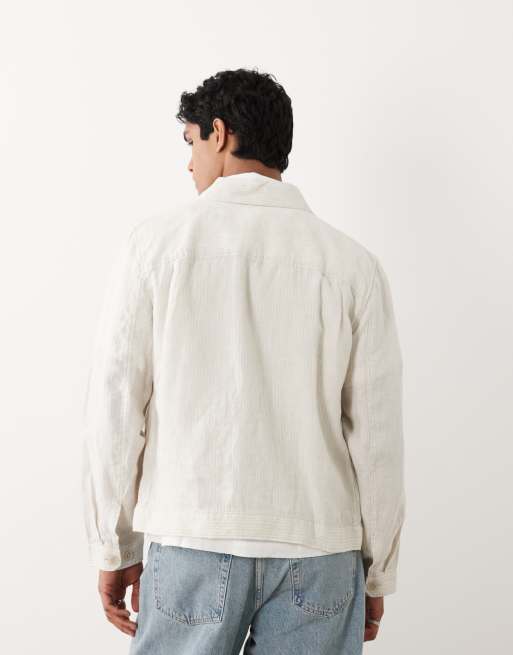 Mango - Surchemise boutonnée à rayures - Blanc, 4 de 5