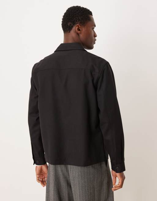 Mango - Surchemise en laine mélangée - Noir, 3 de 5