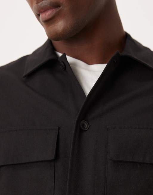 Mango - Surchemise en laine mélangée - Noir, 5 de 5