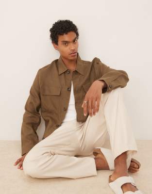 Mango - Surchemise en lin - Marron