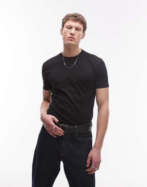 Mango – Svart t-shirt i muscle fit - view 1