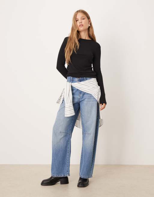 Mango – Svart t-shirt med långa ärmar, 2 av 4