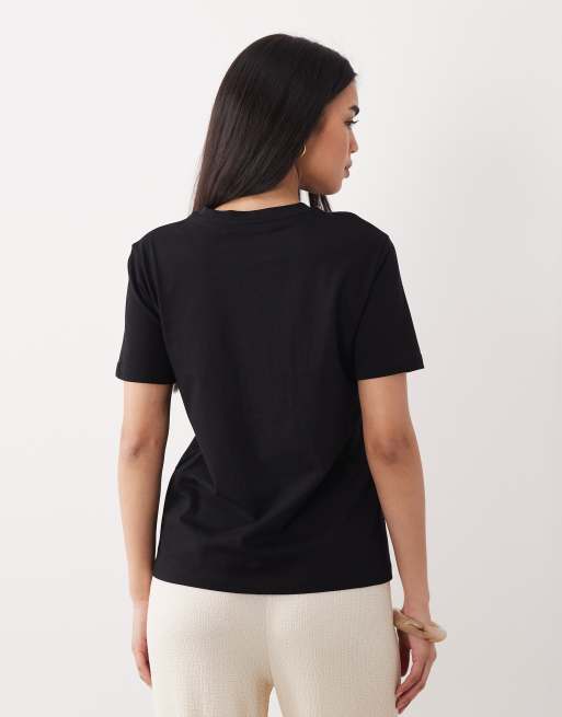 Mango – Svart t-shirt med rund halsringning , 4 av 4