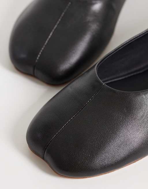 Mango – Svarta ballerinaskor i 100% läder med klack, 4 av 4