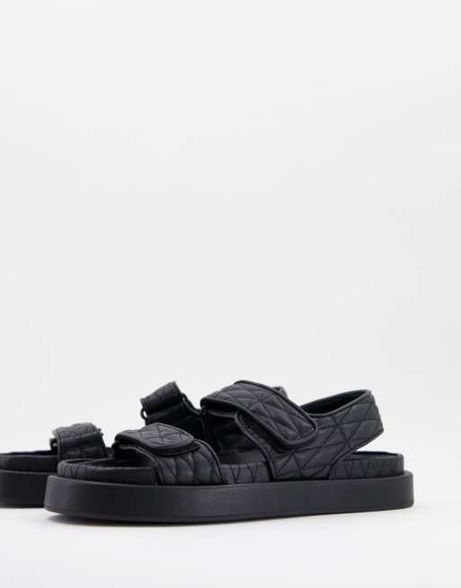 Mango – Svarta kviltade sandaler