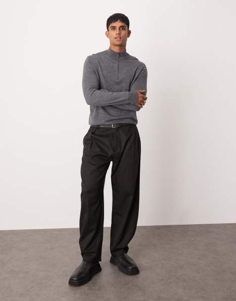 Mango - Sweat classique en laine à col zippé - Gris - view 1