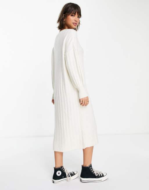 Mango sweater maxi dress in ecru ASOS