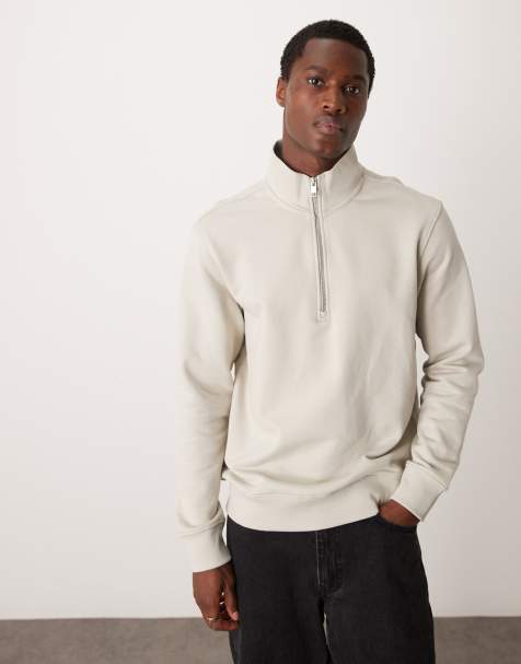 Mango - Sweater met korte rits in naturel - view 1