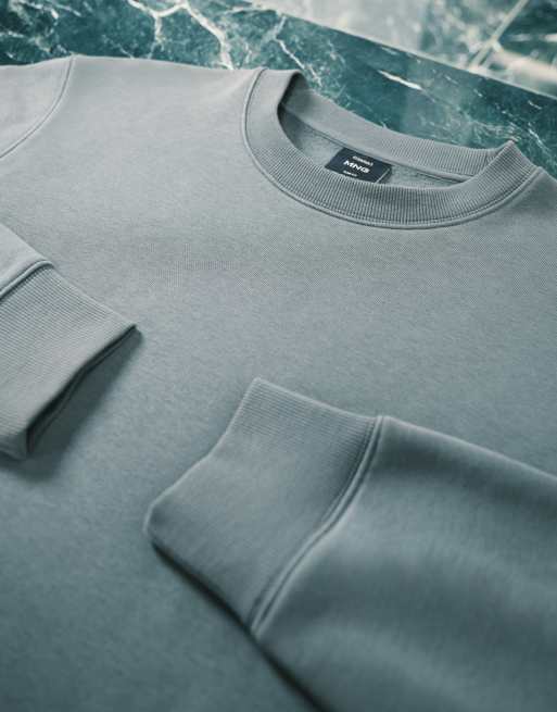 Mango – Sweatshirt aus Baumwollmix in Hellblau mit Rundhalsausschnitt, 4 von 5