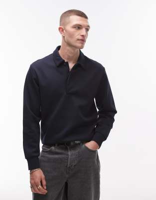 Mango – Sweatshirt in Marineblau mit Kragen - view 1