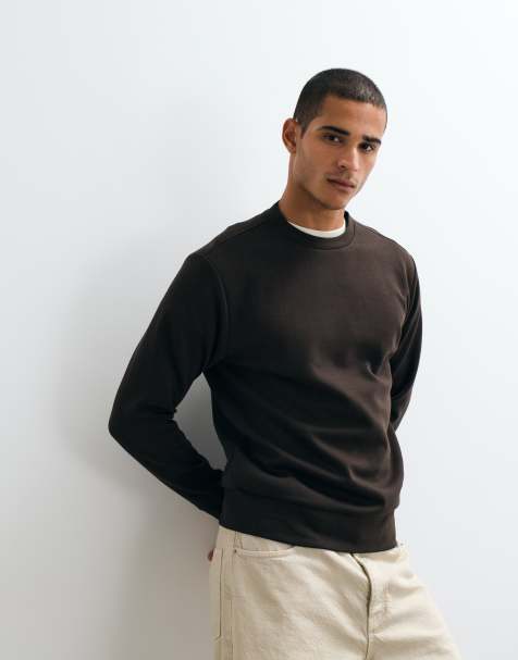 Mango sweatshirt met katoenmix in bruin - view 1