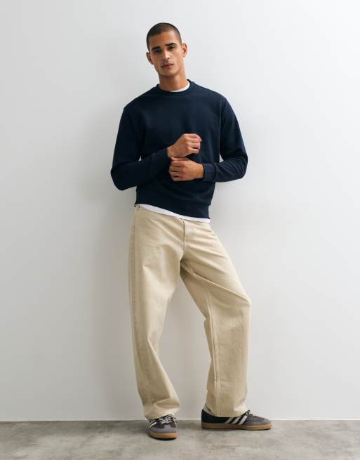 Mango sweatshirt met katoenmix in navy, 2 van 5
