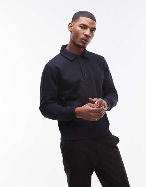 Mango - Sweatshirt met knoopsluiting in marineblauw - view 1