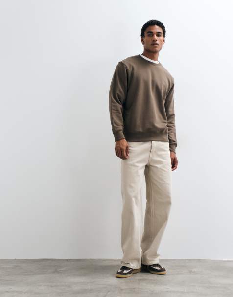 Mango sweatshirt met ronde hals in bruin - view 1