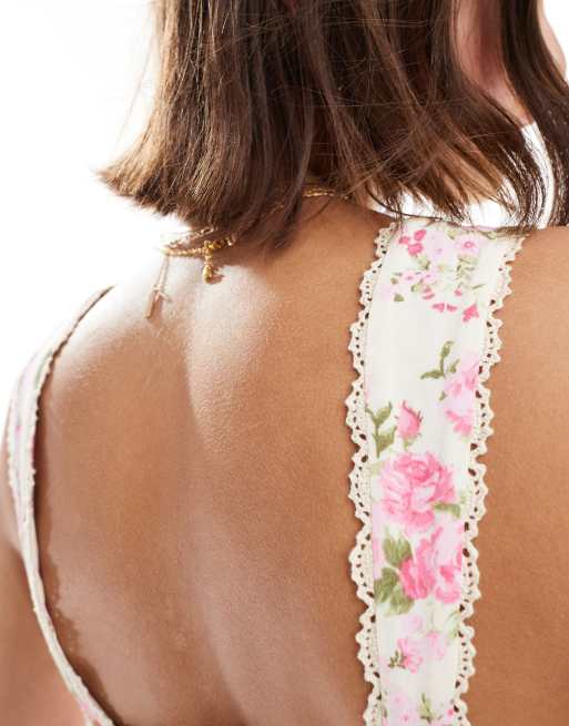 Mango sweetheart neck floral midi dress in white | ASOS