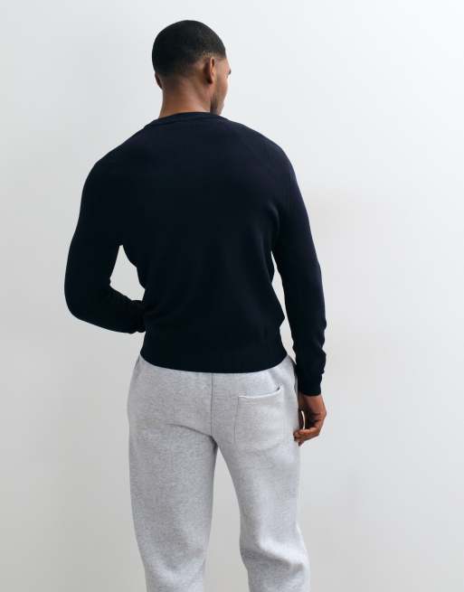 Mango sweter dzianinowy z wełny w kolorze granatowym, 5 z 5