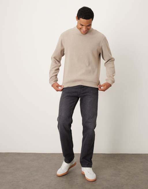 Mango – Sweter z półgolfem z dzianiny o zwartym splocie w kolorze owsa, 2 z 5