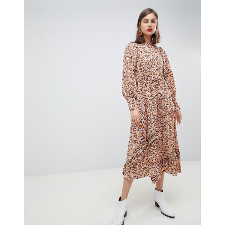 Mango snake hotsell print midi dress