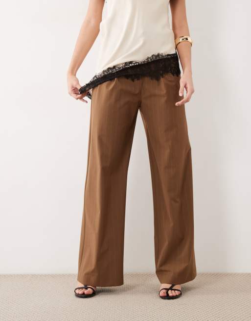Mango - Systeck - Pantalon habillé à rayures fines avec pinces sur le devant - Marron, 2 de 5