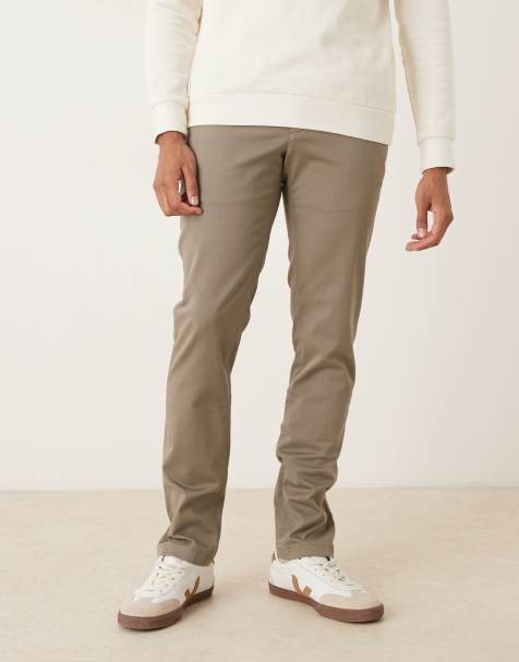 Mango cotton slim fit trouser in grey