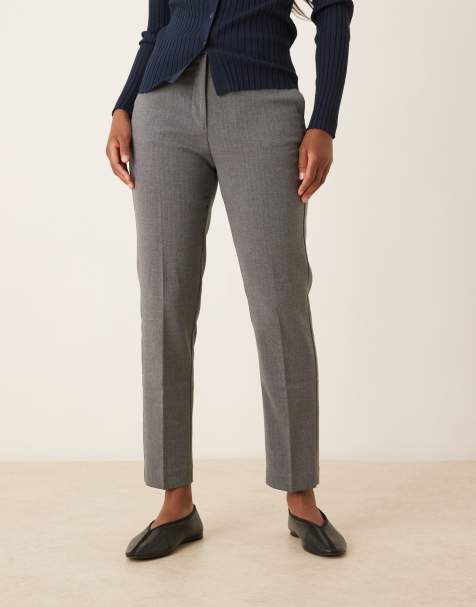 Mango slim fit ankle length trousers in grey