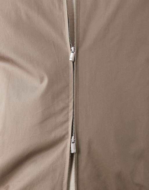 Mango – Szarobeżowa kurtka Harrington zapinana na suwak z bawełny 100%, 4 z 5