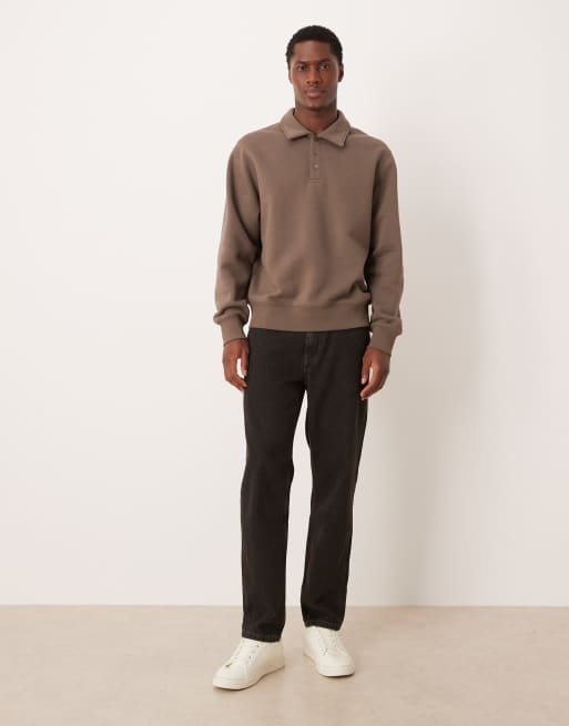 Mango – Szarobrązowa bluza z kołnierzykiem polo z mieszanki bawełny, 2 z 5