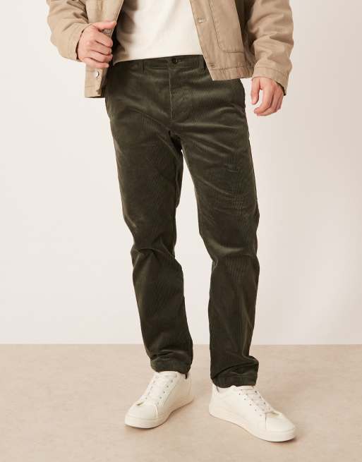 Mango – Sztruksowe spodnie o zwężanym kroju w kolorze khaki, 2 z 5