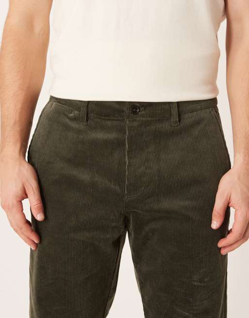 Mango – Sztruksowe spodnie o zwężanym kroju w kolorze khaki, 4 z 5