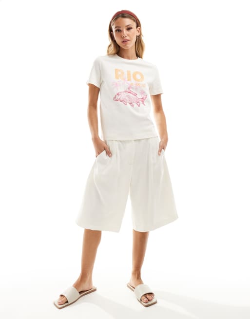 Mango - T-shirt à imprimé Rio - Blanc, 3 de 4