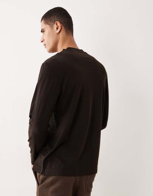 Mango - T-shirt a mango premium in misto lana marrone intenso, 3 di 5