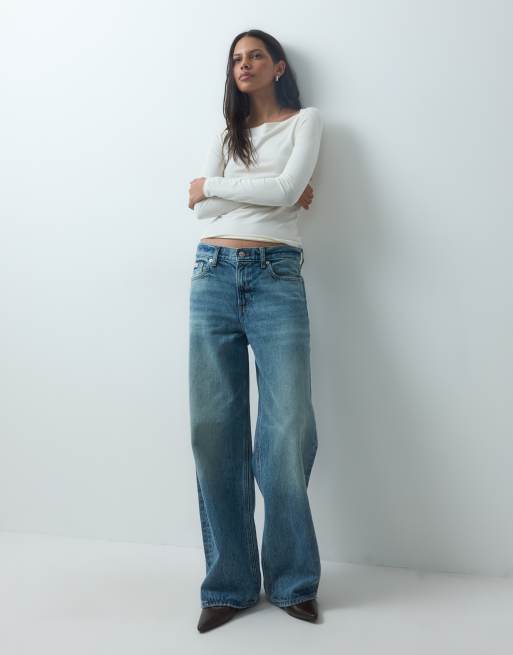 Mango t-shirt a maniche lunghe con scollo quadrato in ecru, 2 di 4