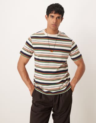 Mango - T-shirt à rayures mélangées - Multicolore