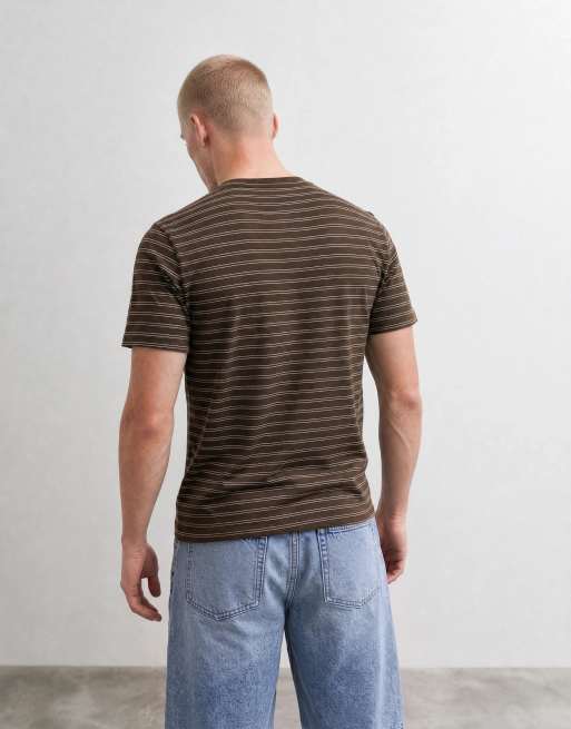 Mango t-shirt ample à rayures marron, 10 de 10