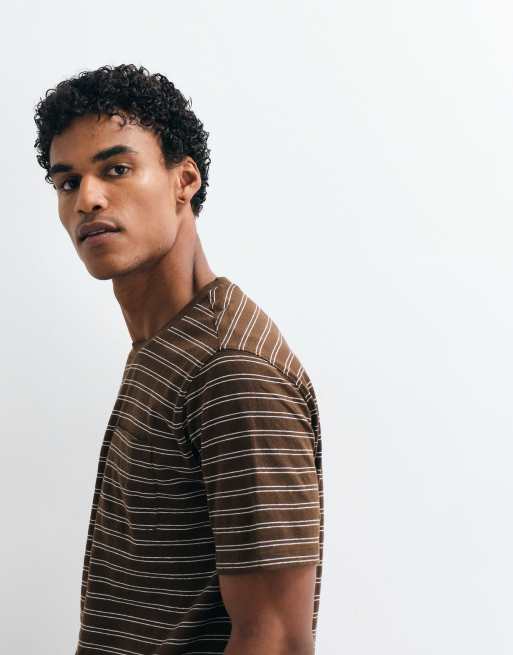 Mango t-shirt ample à rayures marron, 3 de 10