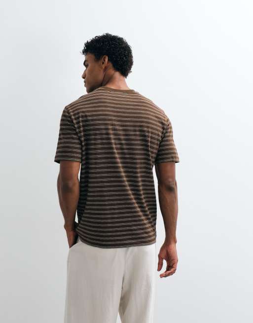 Mango t-shirt ample à rayures marron, 5 de 10