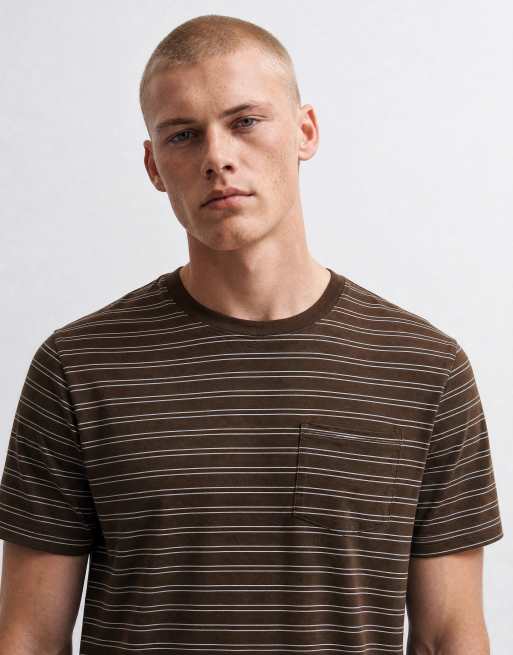 Mango t-shirt ample à rayures marron, 8 de 10
