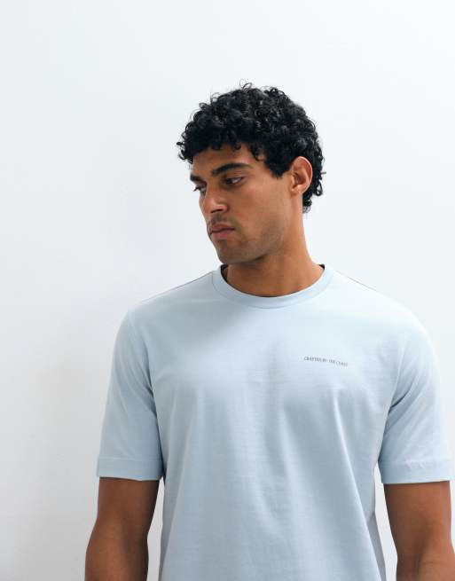 Mango – T-Shirt aus 100% Baumwolle in Blassblau mit „Coast“-Grafikprint, 4 von 5