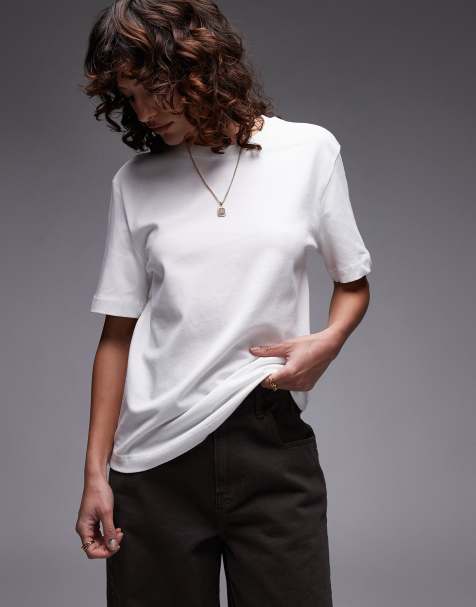 Mango – T-Shirt aus schwerem hochwertigem Material in Weiß - view 1