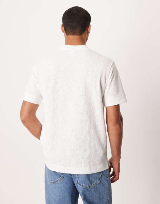 Mango – T-Shirt aus strukturiertem Baumwoll-Mix in Natur, 3 von 5