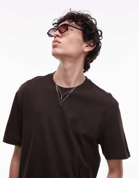 Mango - T-shirt comoda marrone scuro - view 1