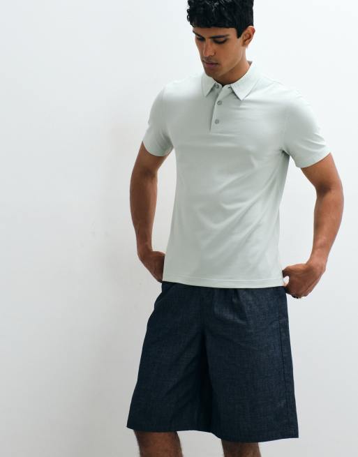 Mango - T-shirt coupe classique à col polo - Vert menthe, 2 de 5