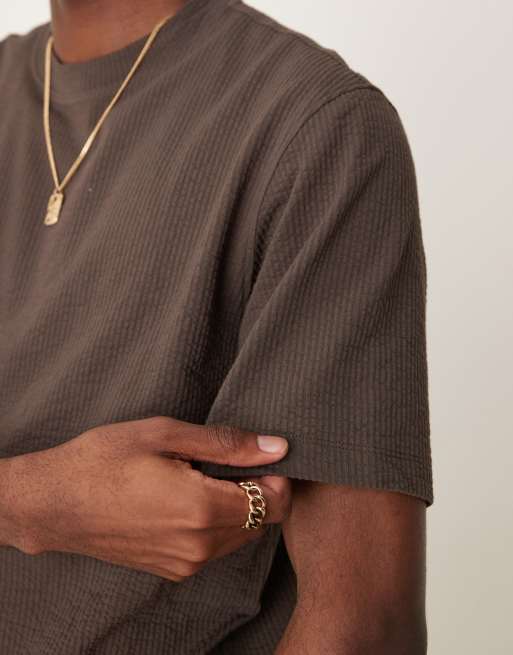 Mango - T-shirt coupe classique en crépon - Marron, 3 de 4