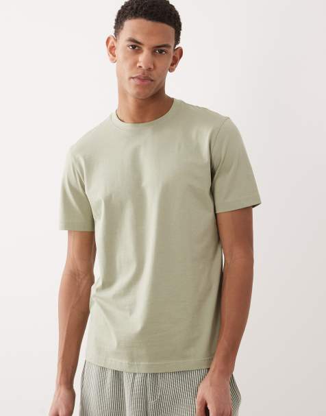Mango - T-shirt coupe slim en coton - Vert clair - view 1