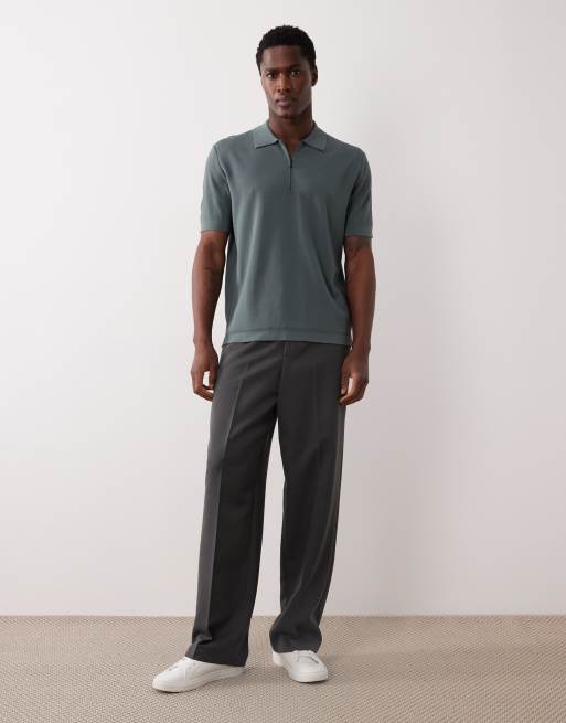 Mango - T-shirt de sport en maille fine thermorégulatrice avec col zippé - Bleu poudré, 2 de 5
