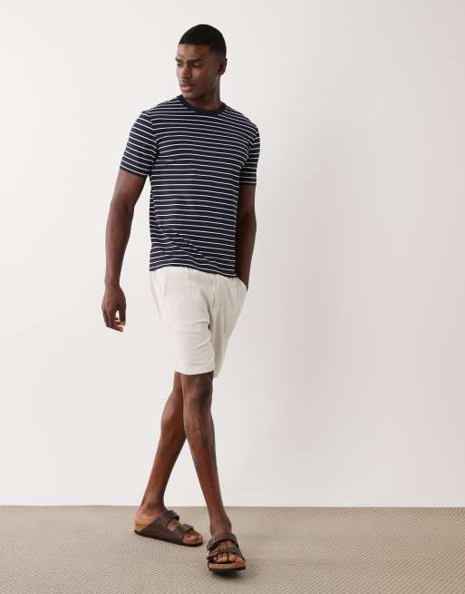 Mango - T-shirt girocollo tecnica blu navy a righe, 2 di 5